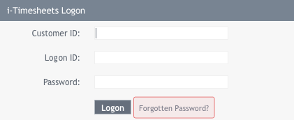 Forgotten Password Reset.